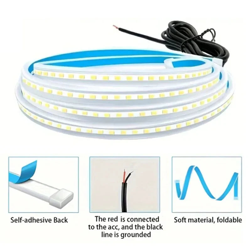 120CM LED Car Hood Atmosphere Light Strip Universal