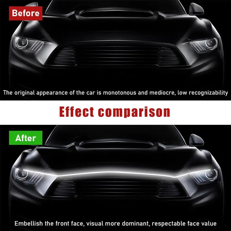 120CM LED Car Hood Atmosphere Light Strip Universal